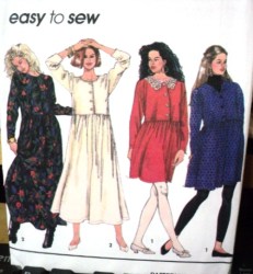 7994 LS LOOSE EMPIRE DRESS LENGTHS COLLAR OR NOT PATTERN 6-16
